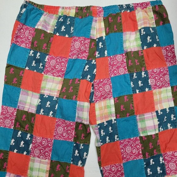 Disney Parks Patchwork Pants Mickey Quilt Womens Medium Drawstring Vacation sz M - Picture 5 of 10
